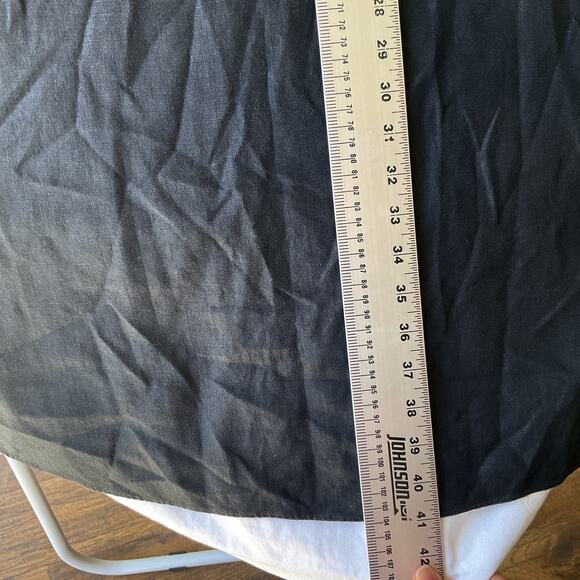 GAP Women Midi Dress Size 6 Black Cotton Linen Sheath Sleeveless Square Neck - Picture 7 of 10